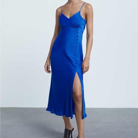 Zara CAMISOLE DRESS WITH BUTTONS M NWT - Picture 4 of 8